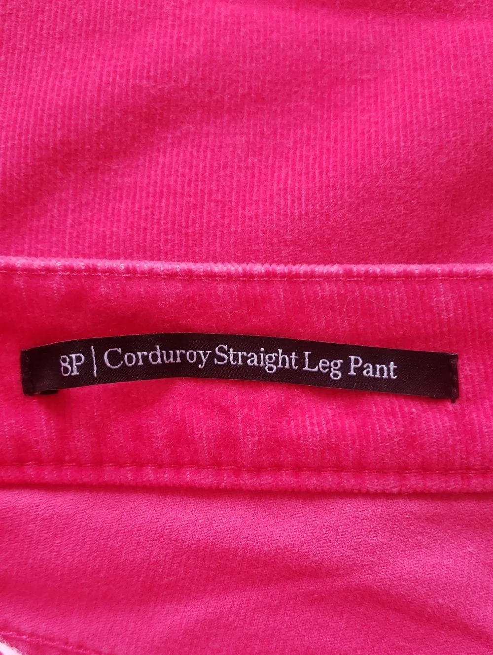 TALBOTS Corduroy Straight Leg Pant Barbie Pink 8P | PETITE - Picture 10 of 14